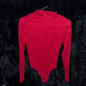Red Long Sleeve Bodysuit